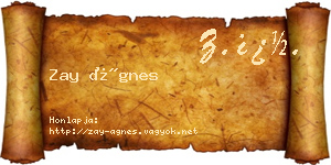 Zay Ágnes névjegykártya